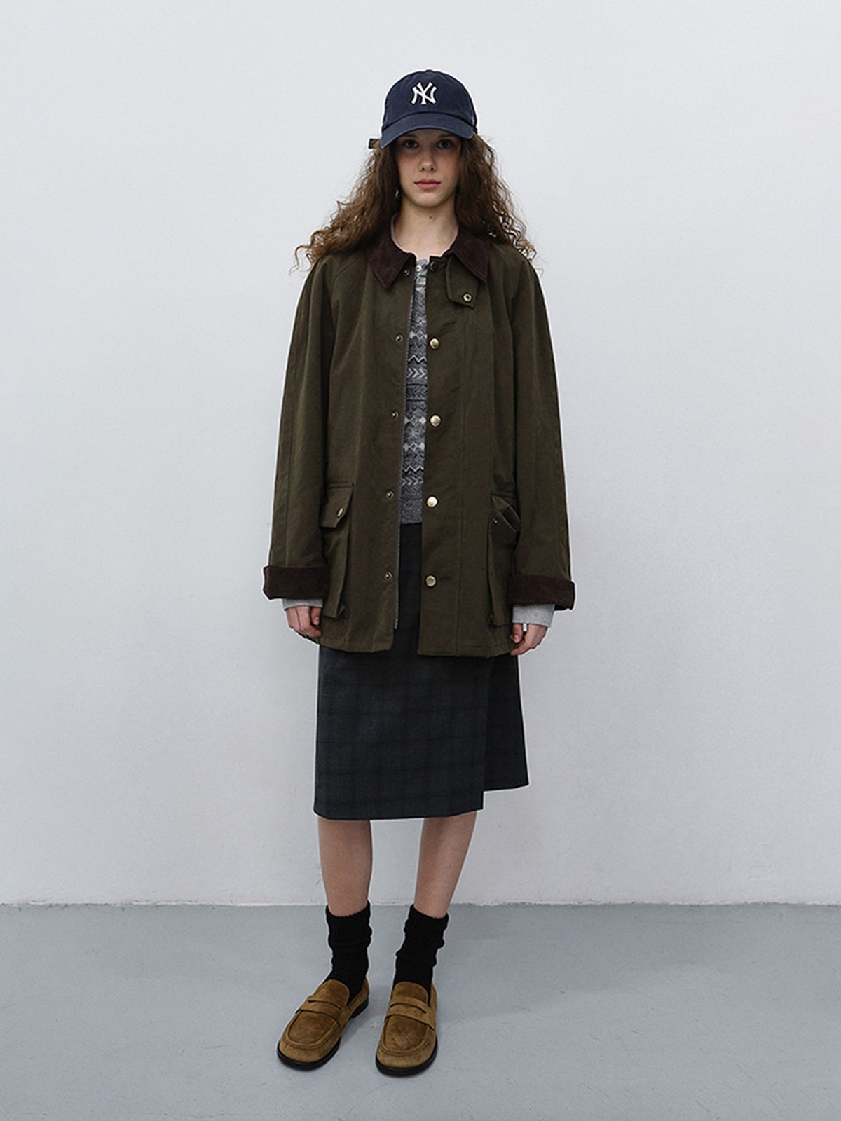 던스트(DUNST) UNISEX WAXED COTTON HUNTING JACKET_UDJU6C111_KHAKI
