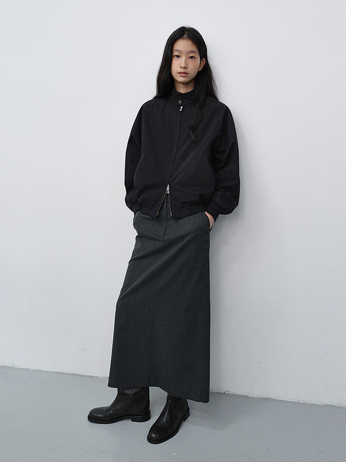 던스트(DUNST) UNISEX VOLUME HARRINGTON JACKET_UDJU6C110_BLACK
