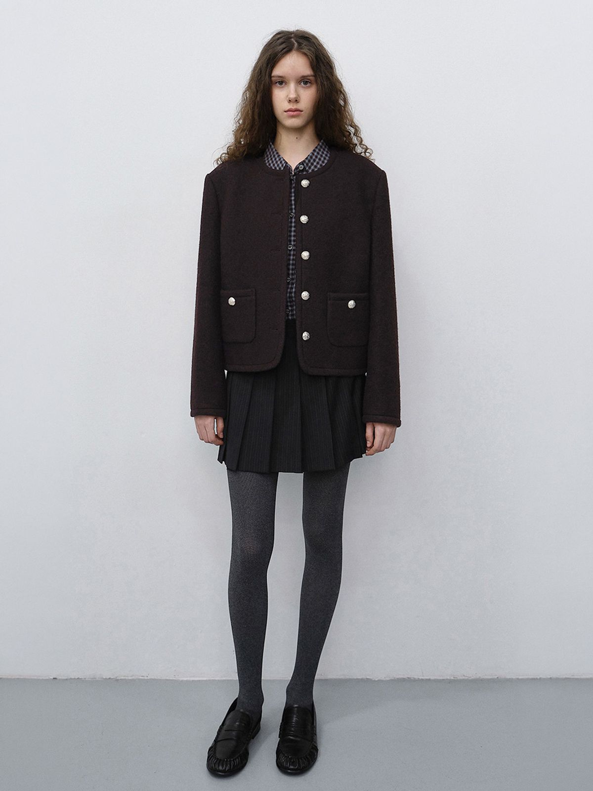 던스트(DUNST) CLASSIC TWEED JACKET_UDJA6C203_BROWN