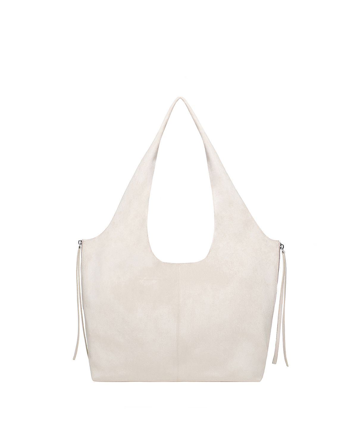 마뗑킴(MATIN KIM) SIDE ZIP SUEDE SHOULDER BAG IN IVORY