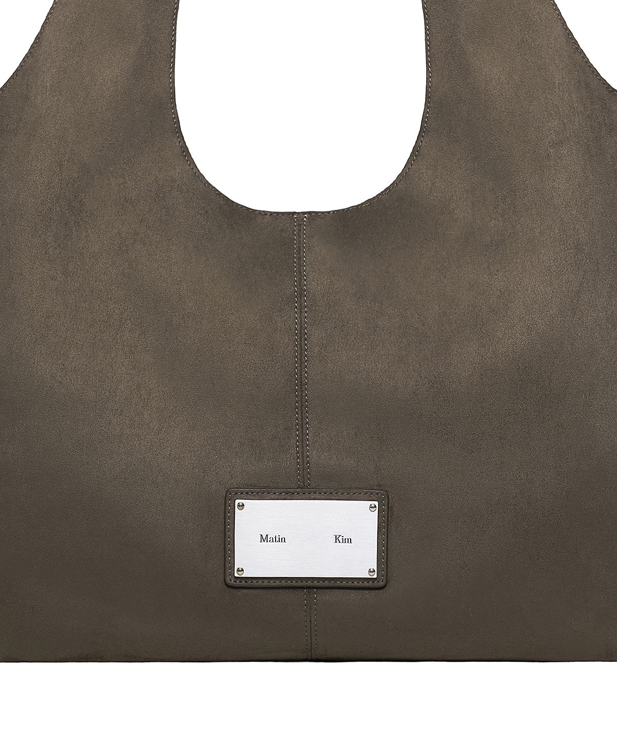 마뗑킴(MATIN KIM) SIDE ZIP SUEDE SHOULDER BAG IN CHARCOAL