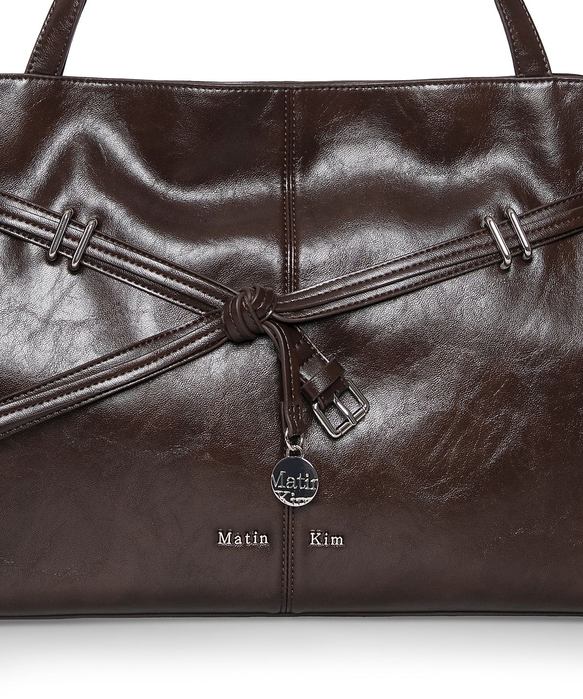 마뗑킴(MATIN KIM) DROP TAIL MELLOW BIG SHOULDER BAG IN BROWN
