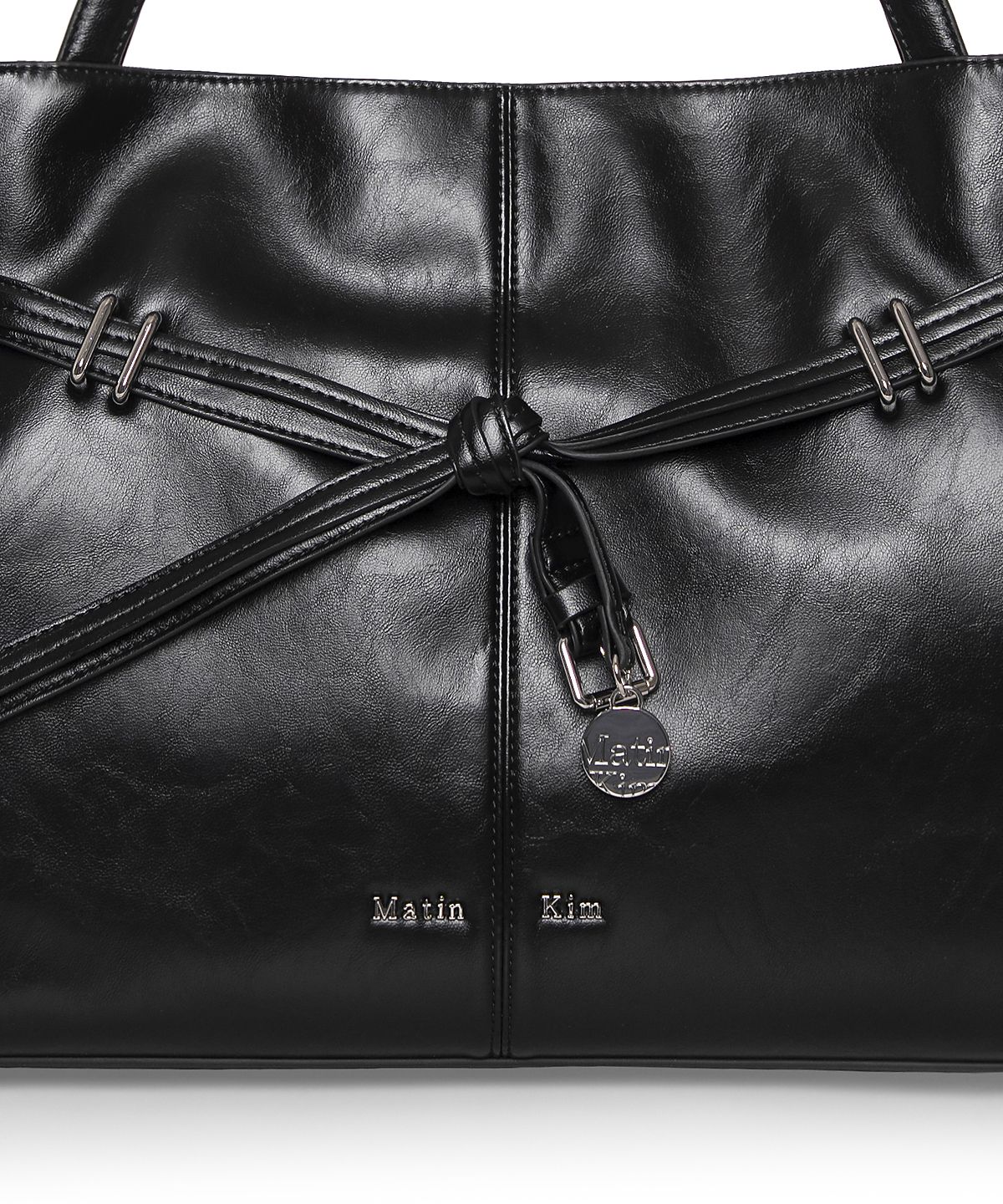 마뗑킴(MATIN KIM) DROP TAIL MELLOW BIG SHOULDER BAG IN BLACK