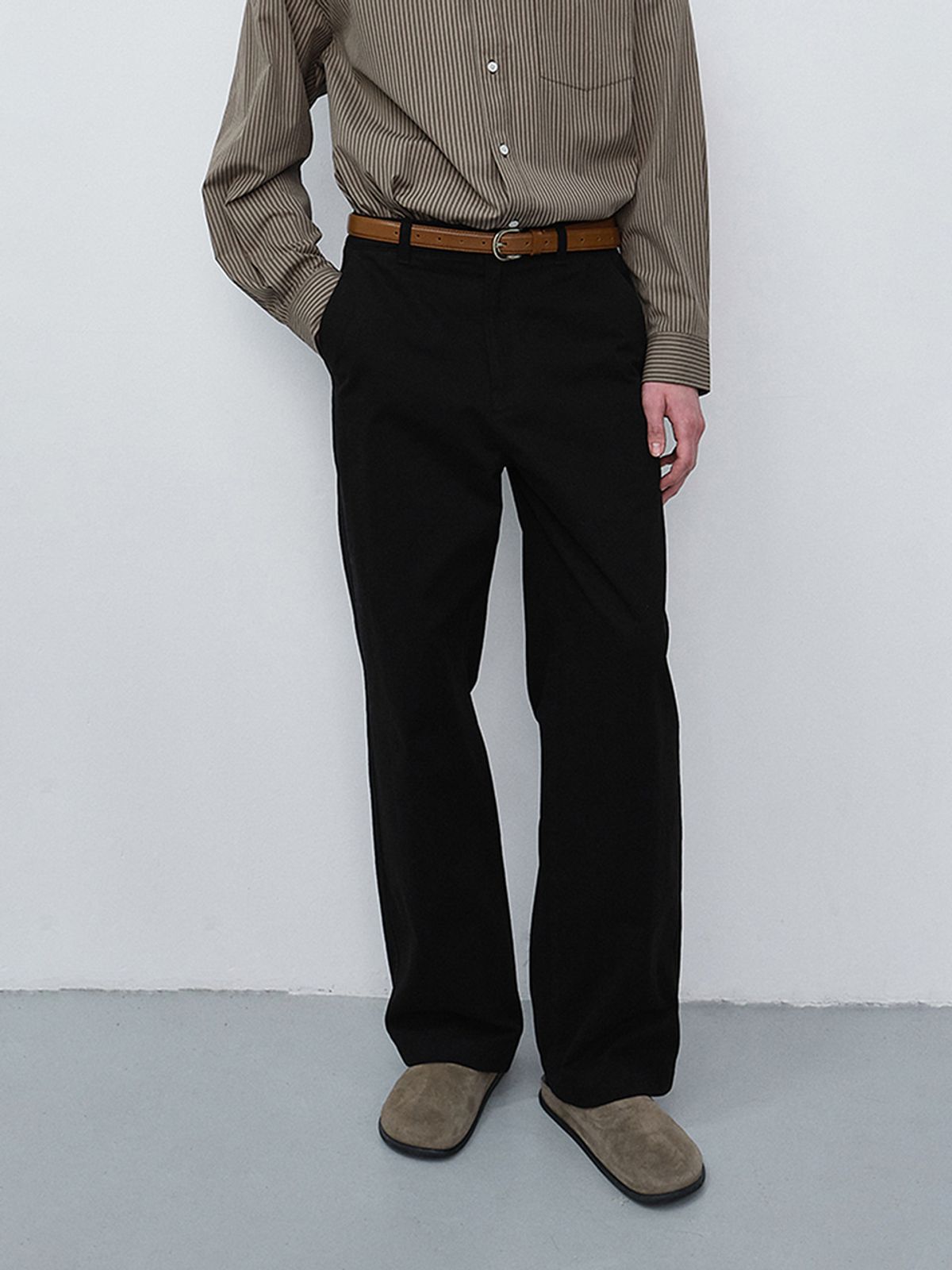 던스트 포 맨(DUNST FOR MEN) STRAIGHT CHINO SLACKS_UDPA6C301_BLACK