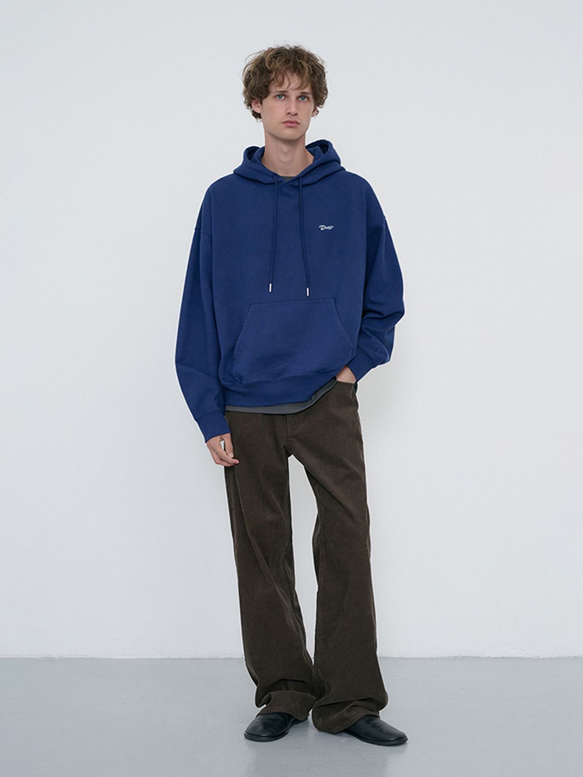 던스트 포 맨(DUNST FOR MEN) UNISEX GARMENT DYED HOODIE_UDTS6C114_NAVY