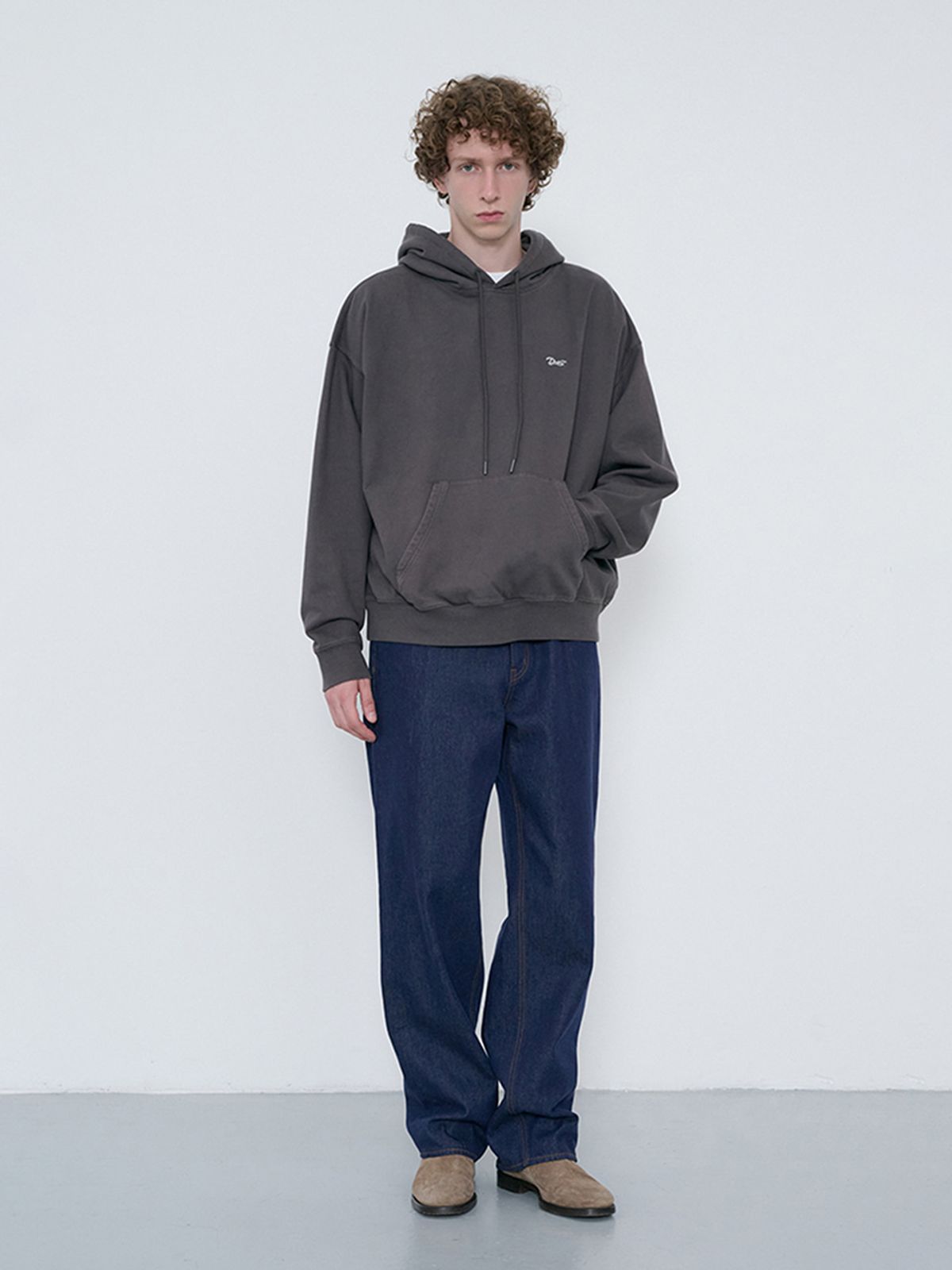 던스트 포 맨(DUNST FOR MEN) UNISEX GARMENT DYED HOODIE_UDTS6C114_BLACK