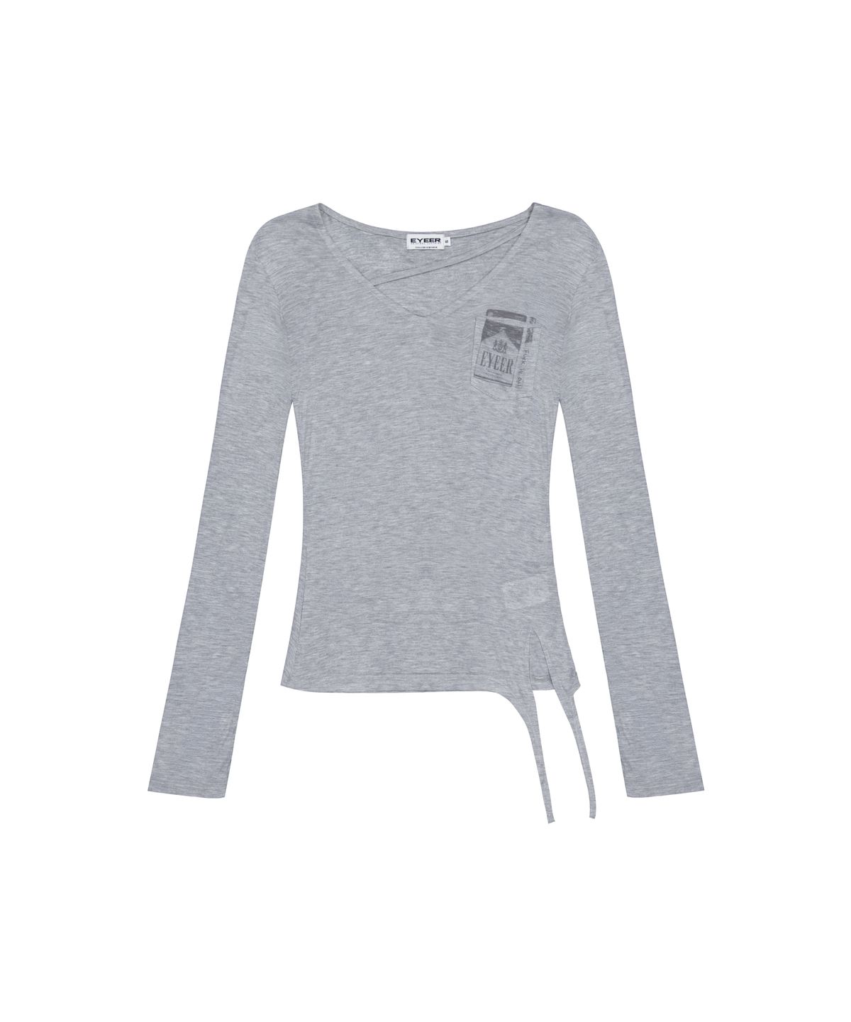 이와이이알(EYEER) V-neck Mesh Long Sleeve - Gray