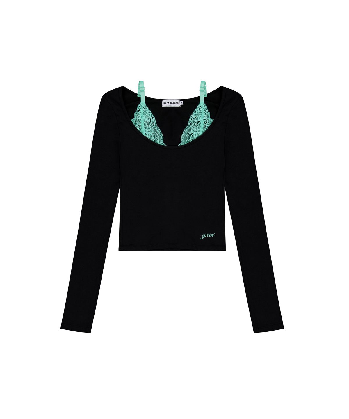 이와이이알(EYEER) Lace Layered Long Sleeve - Black