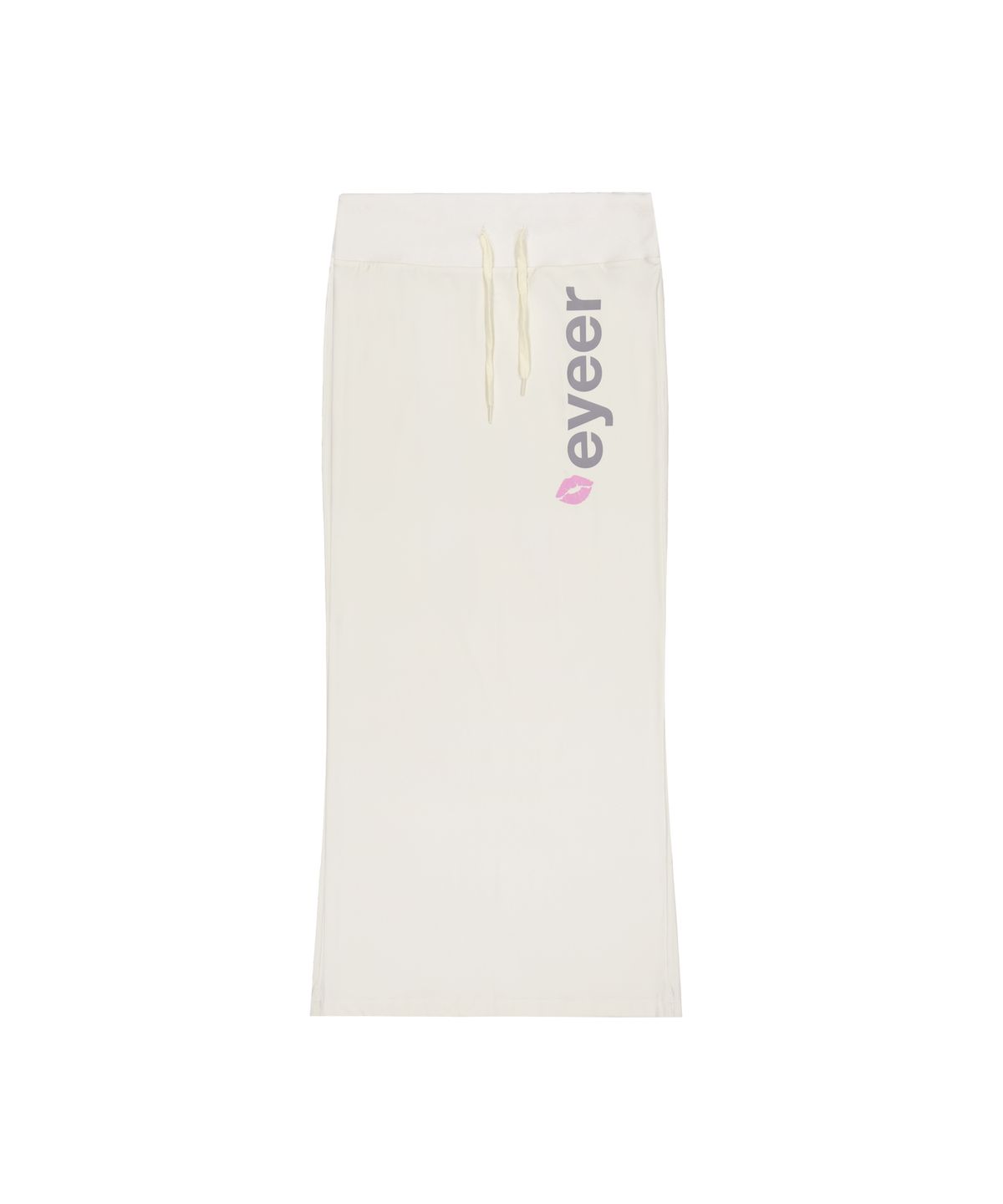 이와이이알(EYEER) Lip Graphic Slim Maxi Skirt - Cream