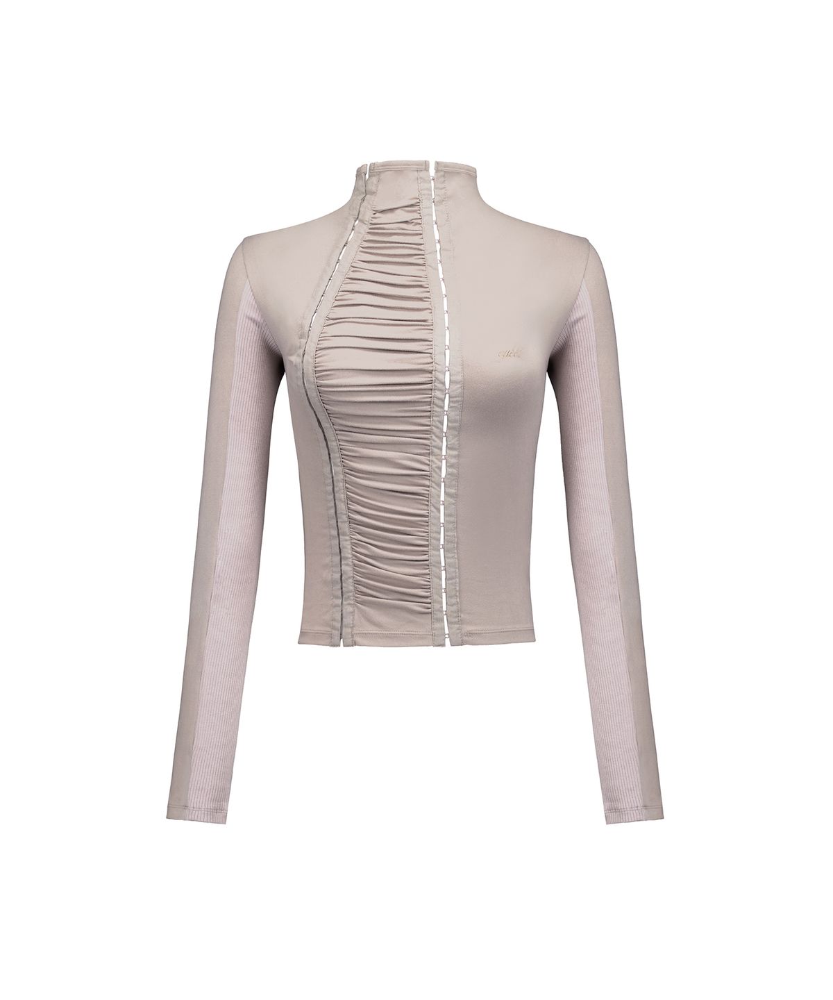 이와이이알(EYEER) Deconstructed Shirring Panel Long Sleeve - Beige