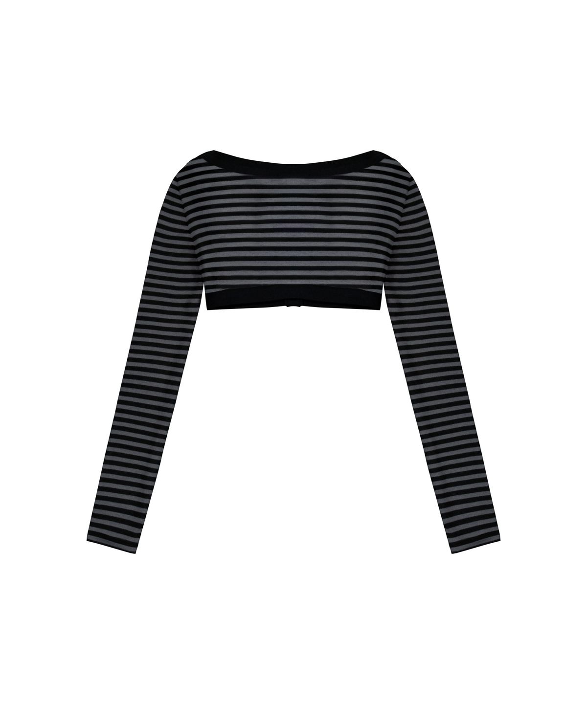 이와이이알(EYEER) Deep U-Neck Button Crop Cardigan - Black