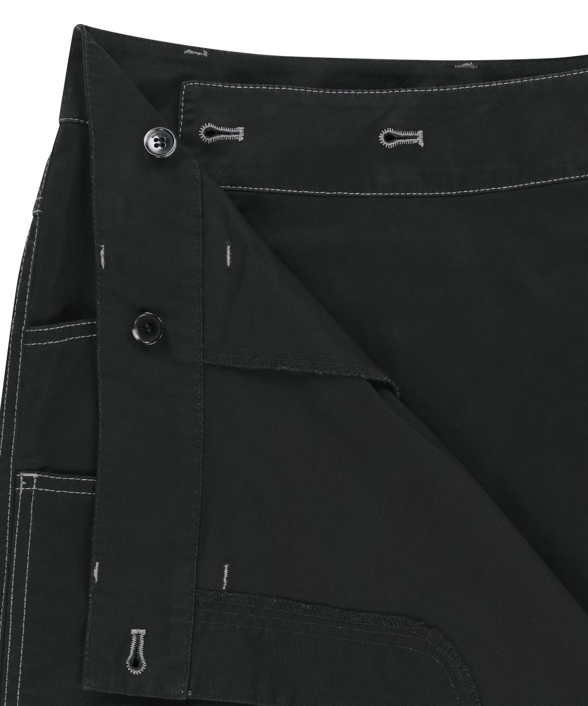 마뗑킴(MATIN KIM) BIG POCKET LONG WRAP SKIRT IN BLACK