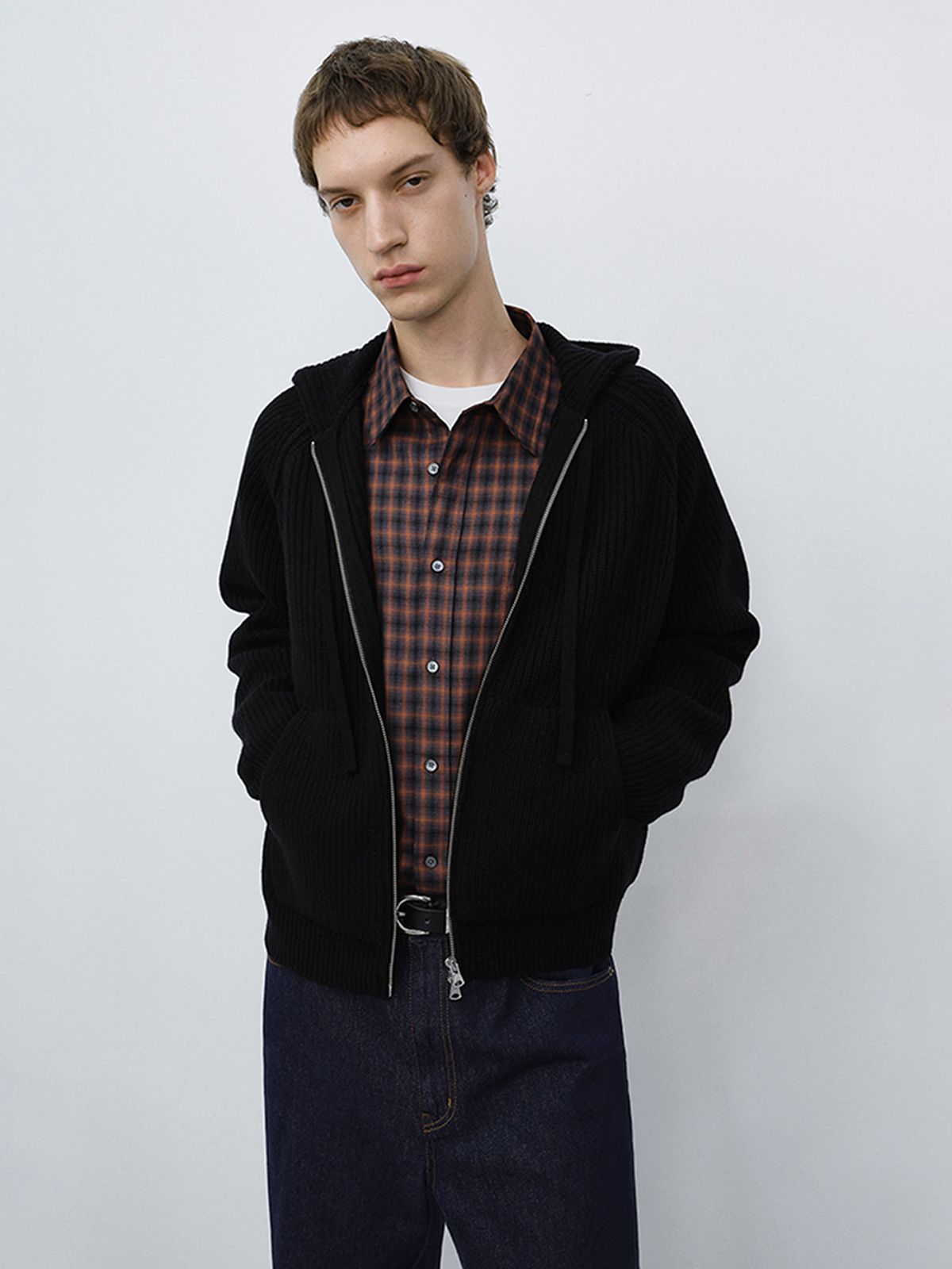 던스트 포 맨(DUNST FOR MEN) UNISEX CHECKED FLANNEL SHIRT_UDSH6C104_BRICK
