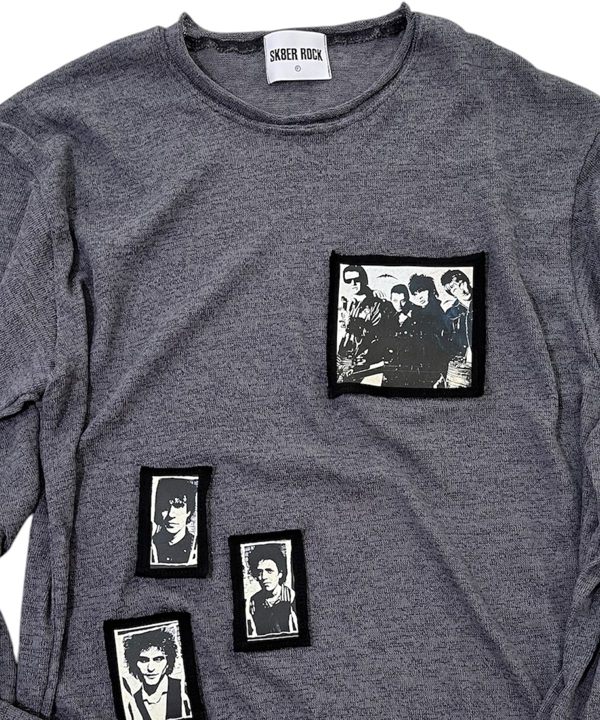 스케이터락(SK8ER ROCK) Riot Archive See-Thirough Knit (Dark melange gray)