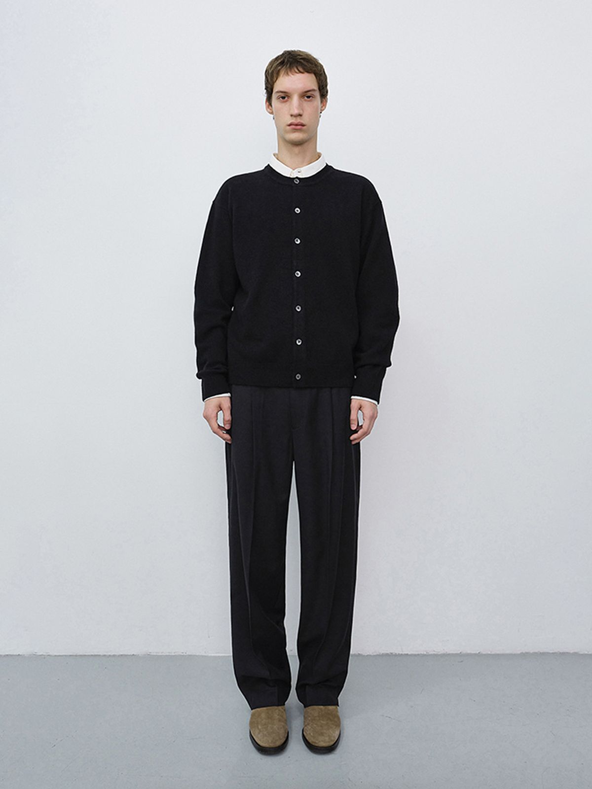 던스트 포 맨(DUNST FOR MEN) UNISEX CREWNECK KNIT CARDIGAN_UDSW6C101_BLACK