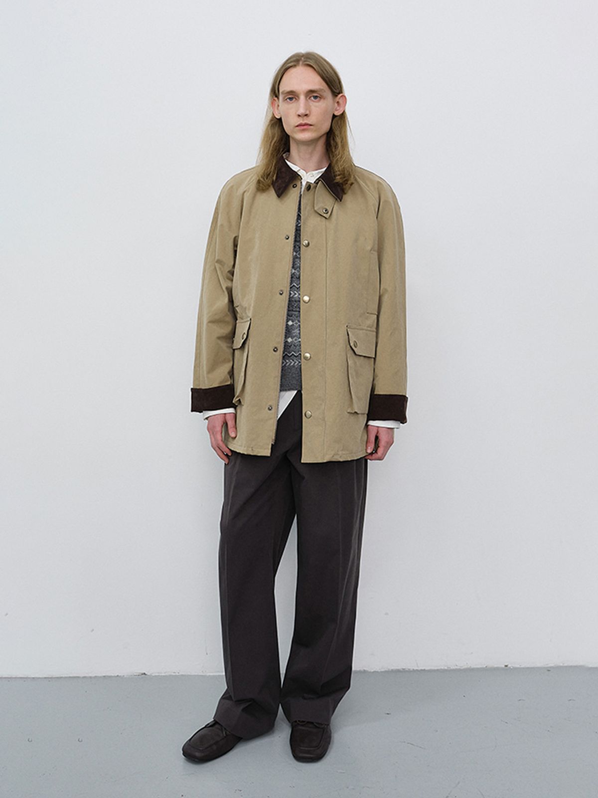 던스트 포 맨(DUNST FOR MEN) UNISEX WAXED COTTON HUNTING JACKET_UDJU6C111_BEIGE