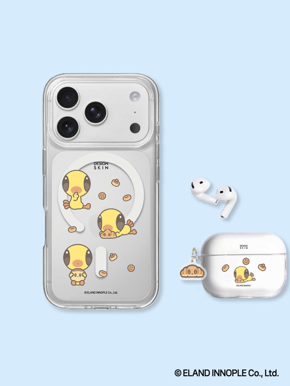디자인스킨(DESIGNSKIN) [그래픽마켓] 에어팟/버즈 PC 클리어 케이스+키링-따개비루
