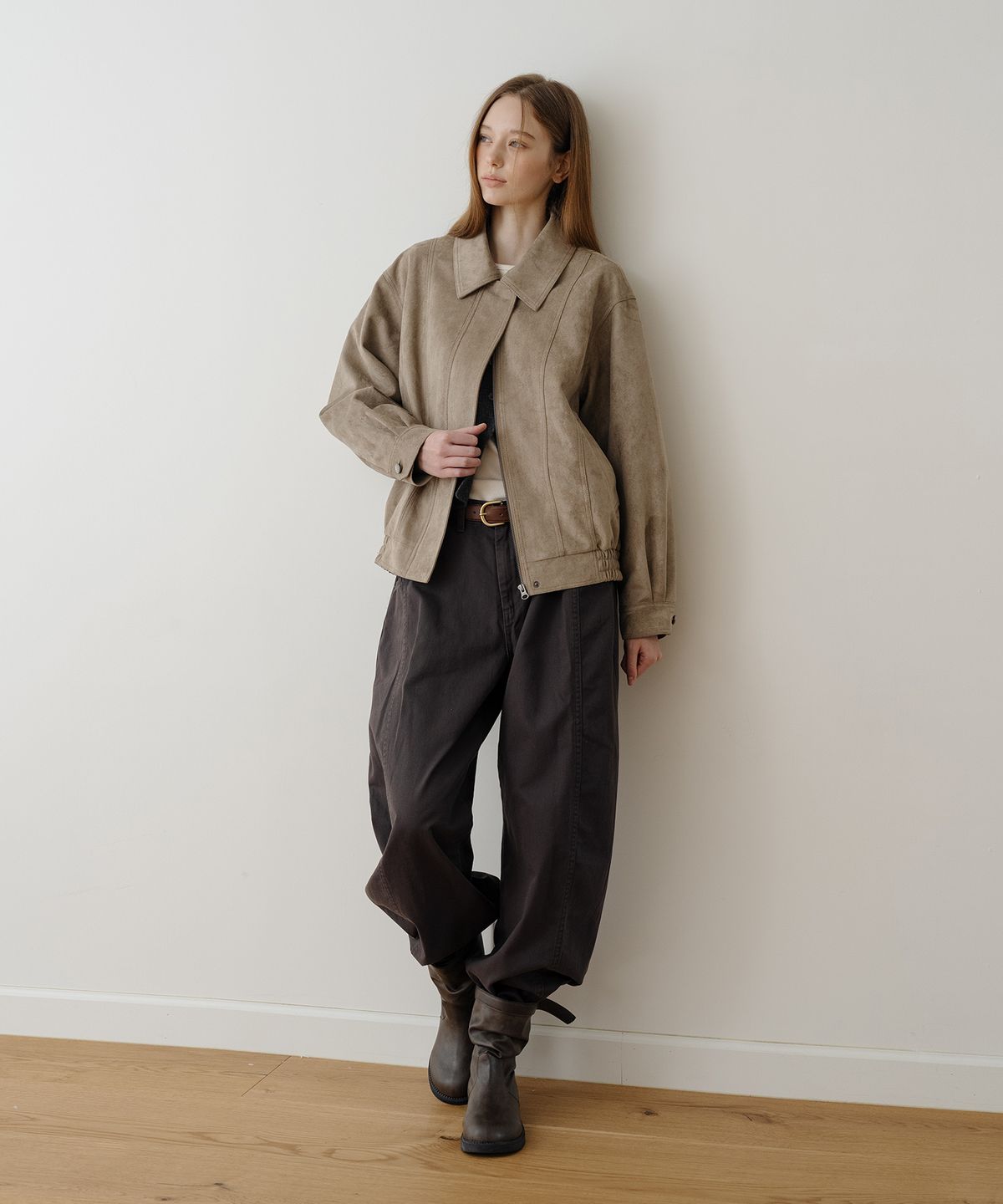 클루니(CLUNY) [컬러추가] Marron Suede Jacket - Sand Beige