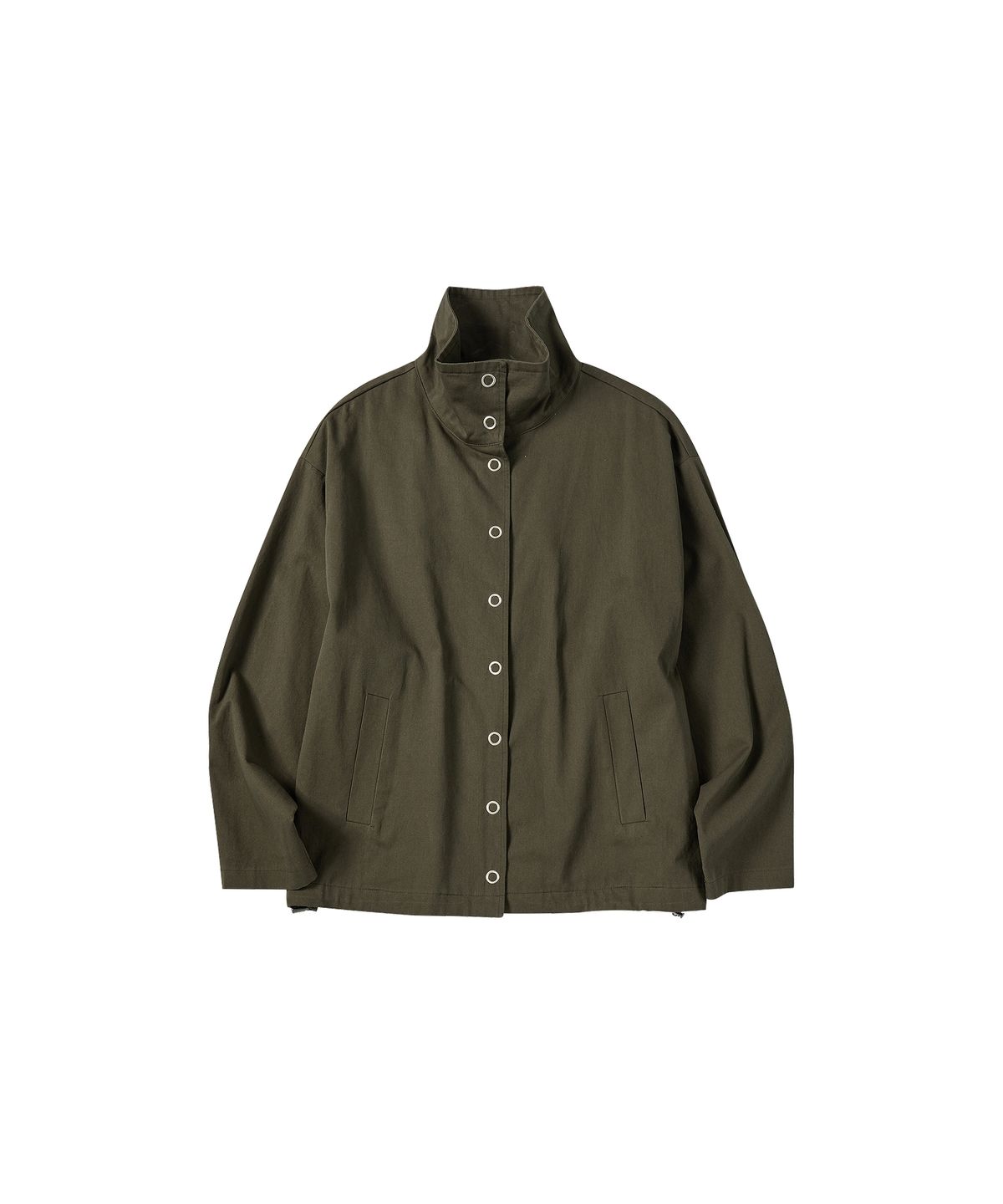 꼬모니노즈(COMONINOZ) HIGHNECK SNAP JACKET [BROWN]