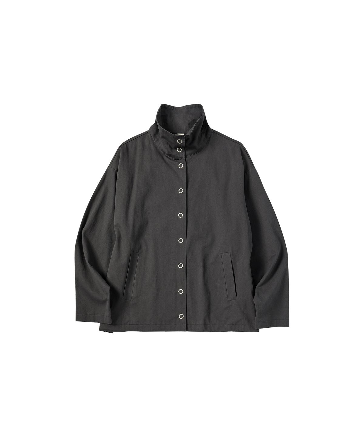 꼬모니노즈(COMONINOZ) HIGHNECK SNAP JACKET [DEEP GRAY]