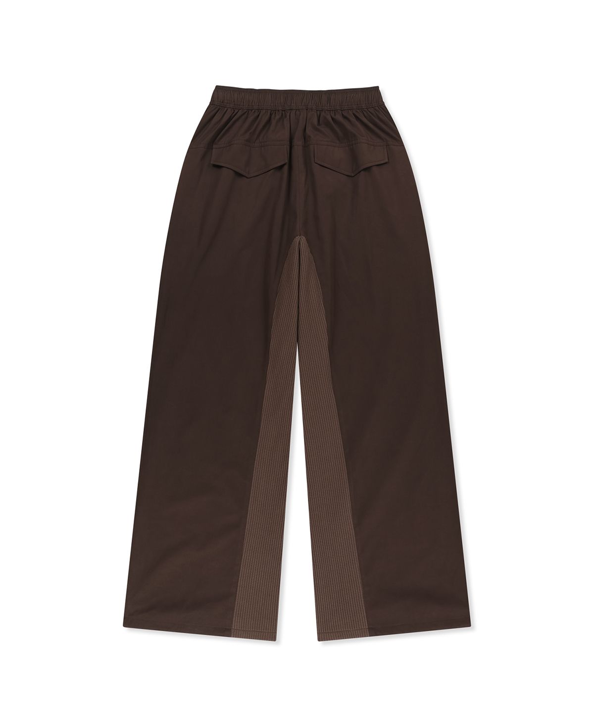 마뗑킴(MATIN KIM) WAFFLE COLOR BLOCK TRACK PANTS IN BROWN
