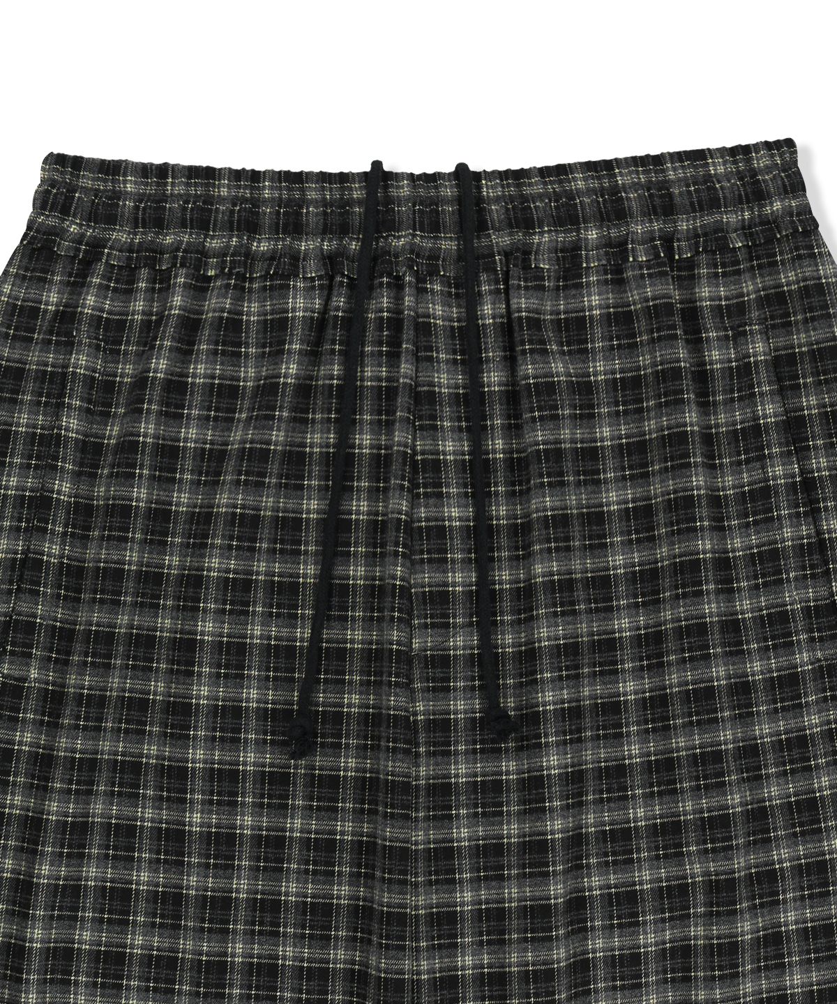 마뗑킴(MATIN KIM) CHECK MIX JERSEY PANTS IN BLACK