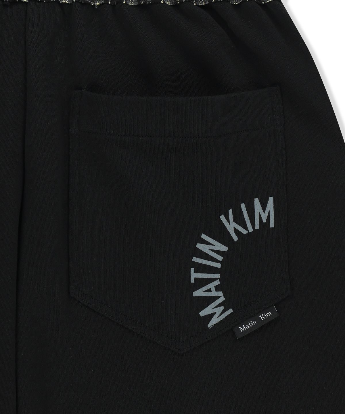 마뗑킴(MATIN KIM) CHECK MIX JERSEY PANTS IN BLACK