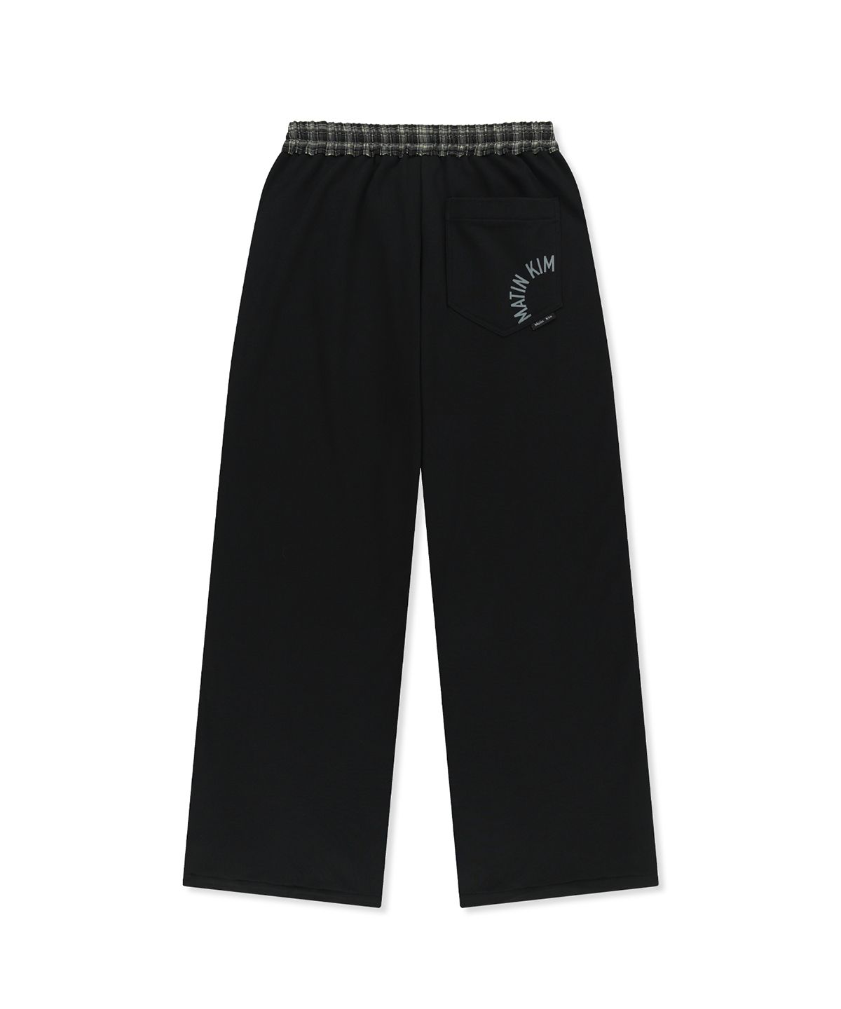 마뗑킴(MATIN KIM) CHECK MIX JERSEY PANTS IN BLACK