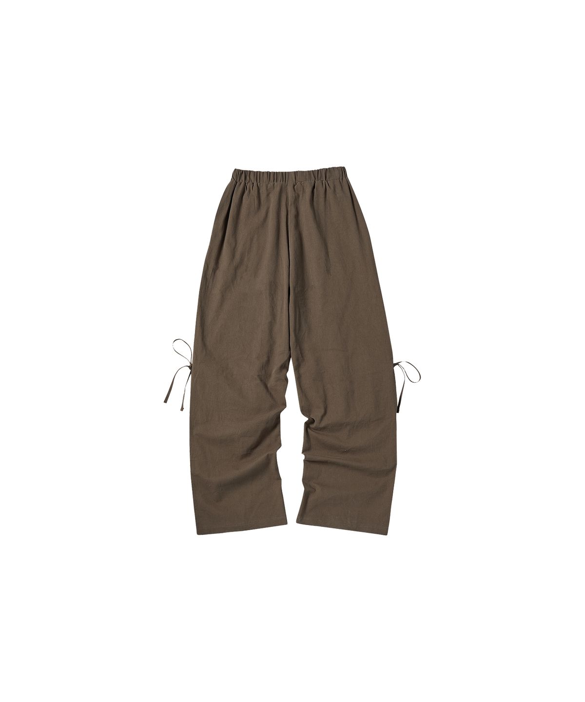 꼬모니노즈(COMONINOZ) W DETAIL SHIRRING PANTS [BROWN]