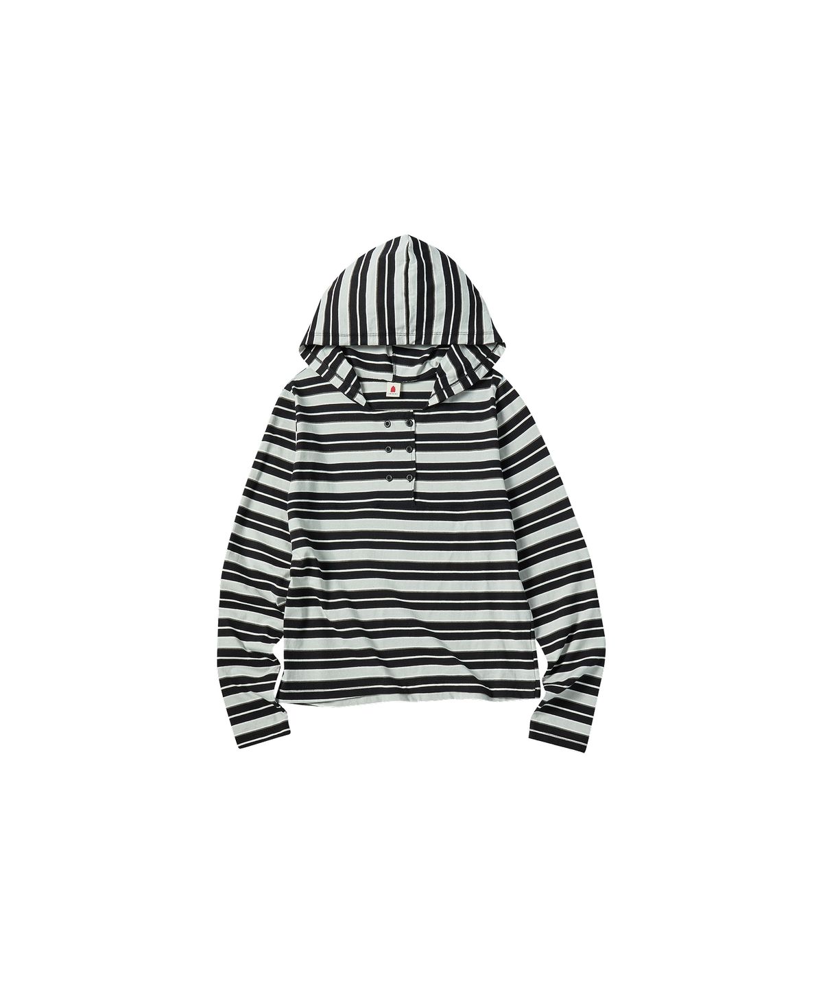 꼬모니노즈(COMONINOZ) W DOUBLE BUTTON HOOD [BLACK]