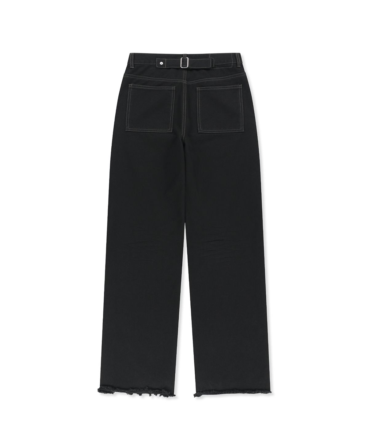 마뗑킴(MATIN KIM) SKIRT OVERLAY DENIM PANTS IN BLACK