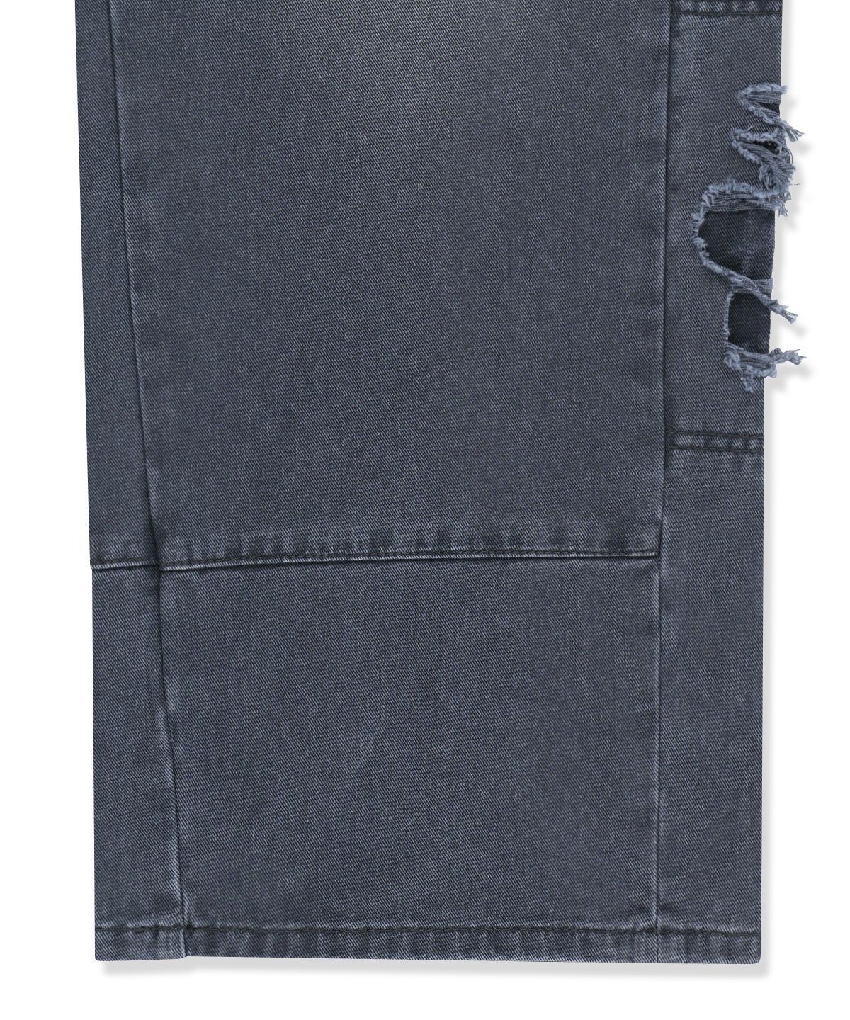 마뗑킴(MATIN KIM) SHADOW DISTRESSED WIDE DENIM PANTS IN BLUE