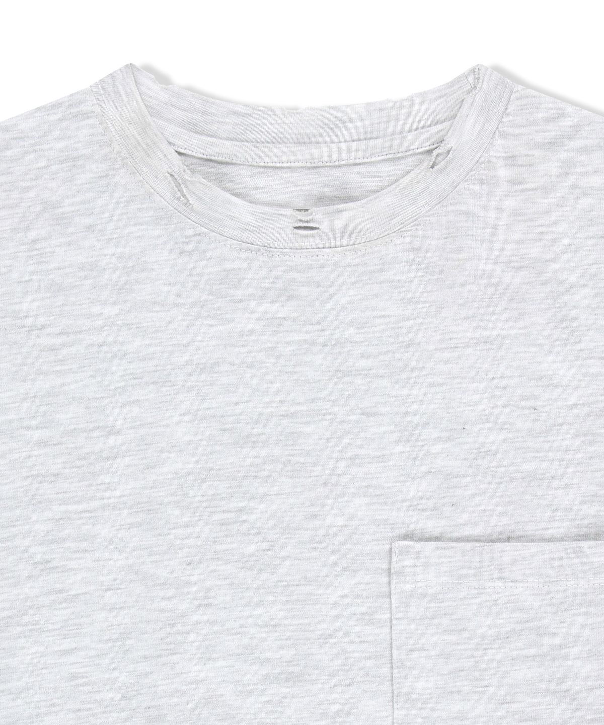 마뗑킴(MATIN KIM) CALLIGRAPHY BACK LOGO POCKET TOP IN LIGHT GREY