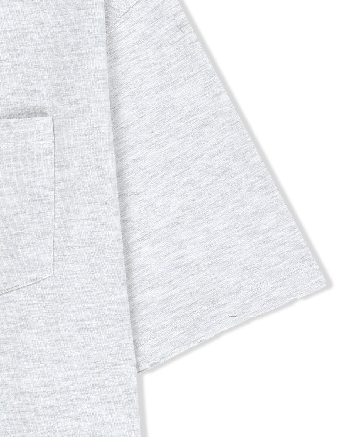 마뗑킴(MATIN KIM) CALLIGRAPHY BACK LOGO POCKET TOP IN LIGHT GREY