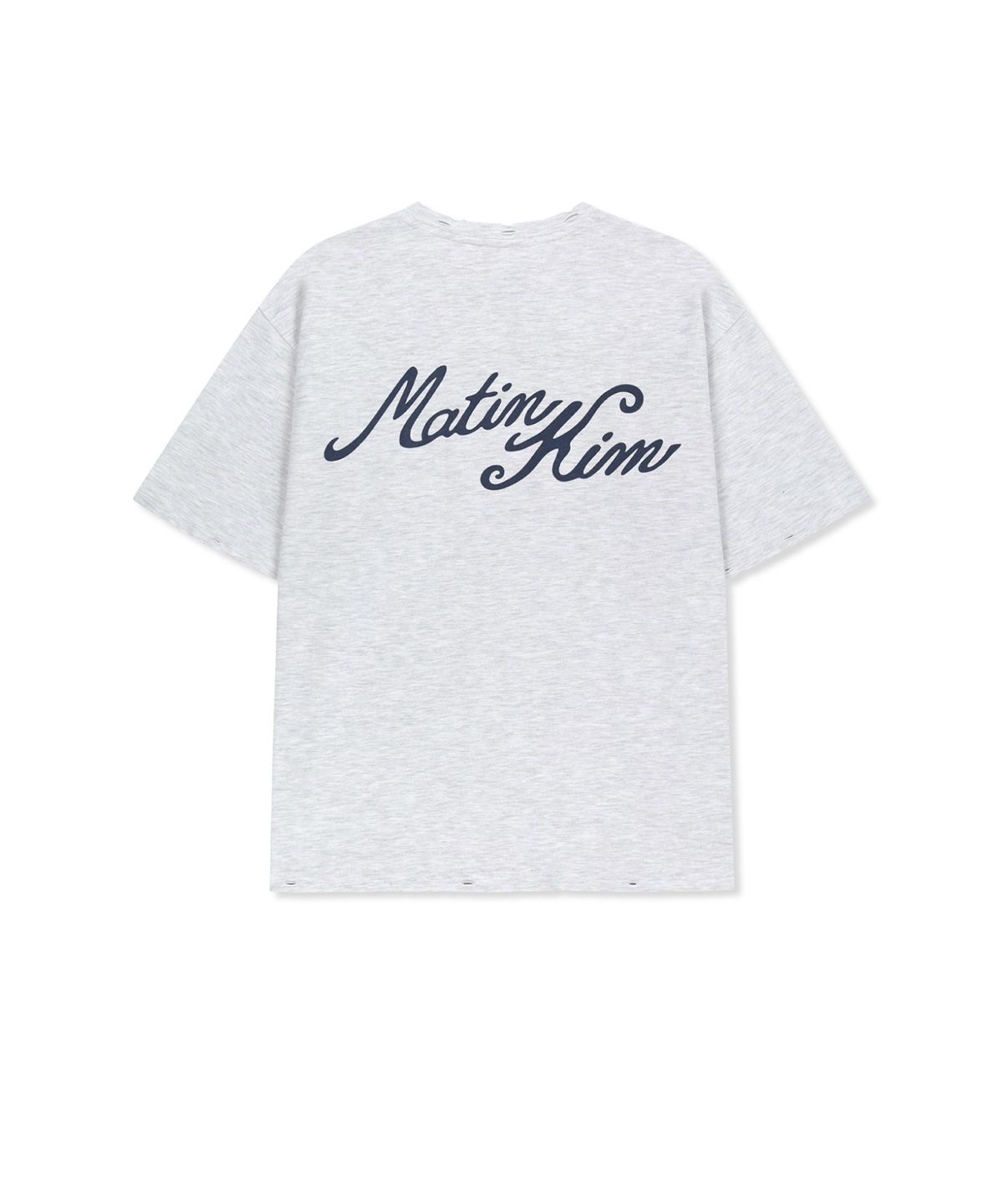 마뗑킴(MATIN KIM) CALLIGRAPHY BACK LOGO POCKET TOP IN LIGHT GREY