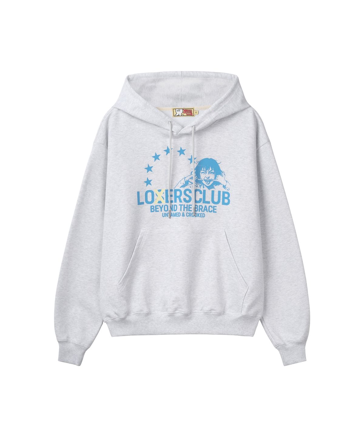루저스클럽(LOSERS CLUB) BRACE SMILE 로고 후디 화이트 멜란지