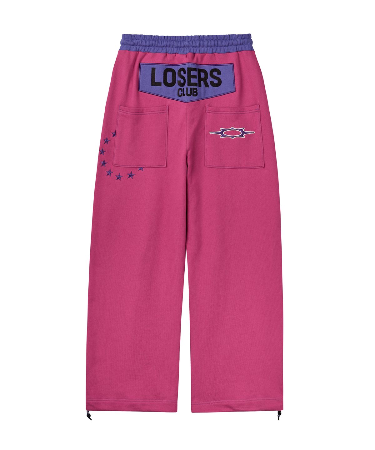 루저스클럽(LOSERS CLUB) 커브드 컬러 스티치 와이드 스웻 팬츠 마젠타