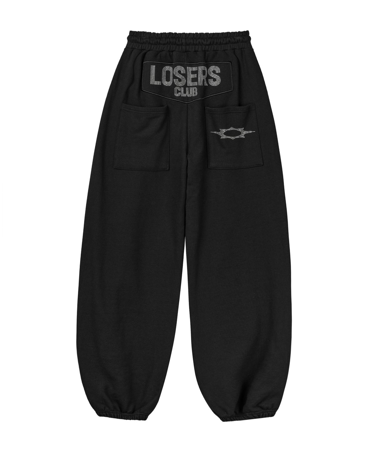 루저스클럽(LOSERS CLUB) 핫픽스 포켓 와이드 스웻 팬츠 블랙