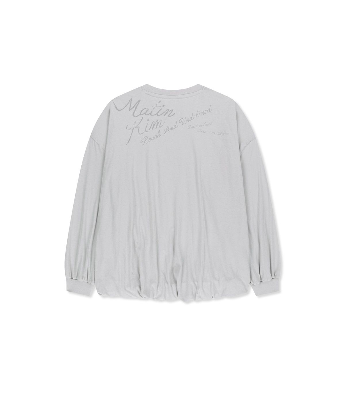 마뗑킴(MATIN KIM) BLOUSON HEM OVERFIT TOP IN LIGHT GREY