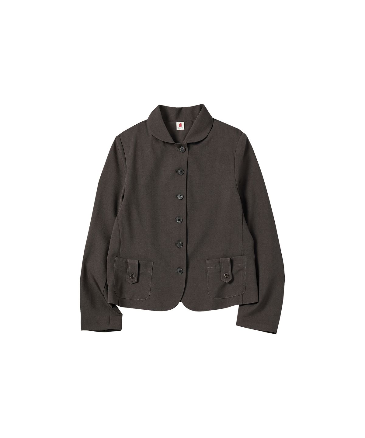 꼬모니노즈(COMONINOZ) W ROUND COLLAR JACKET [BROWN]