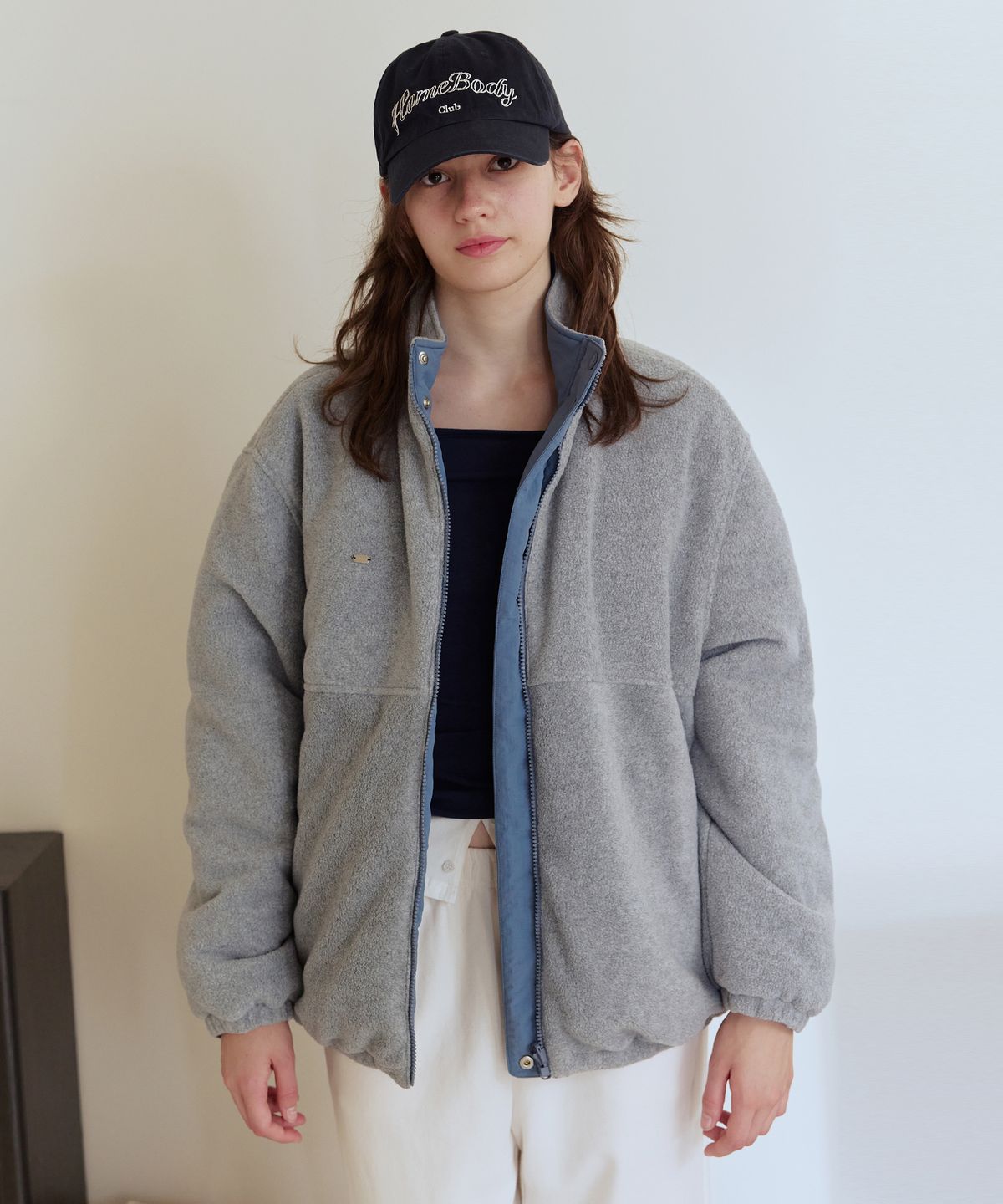 애프터아워즈(AFTERHOURS) REVERSIBLE PADDED JUMPER (BLUE-GREY)