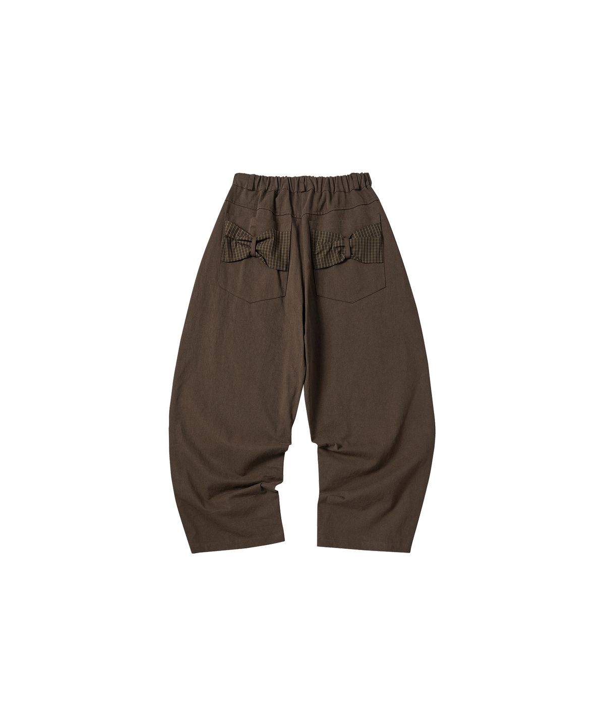 꼬모니노즈(COMONINOZ) W BACK RIBBON POINT PANTS [BROWN]