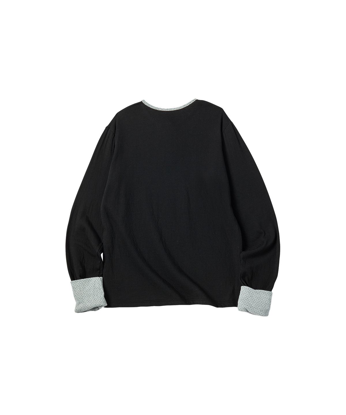 꼬모니노즈(COMONINOZ) W DOT LAYERING T-SHIRT [BLACK]