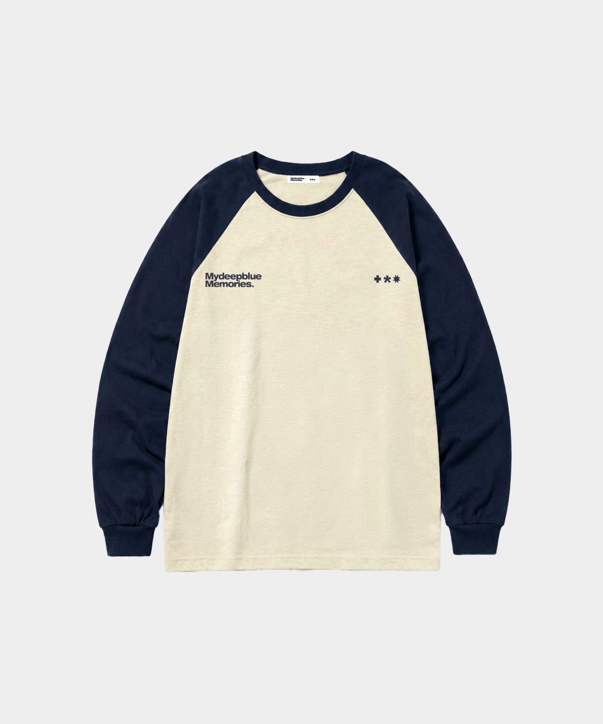 마이딥블루메모리즈(MY DEEP BLUE MEMORIES) Mm Symbol Logo Raglan Tee (YELLOW/NAVY)