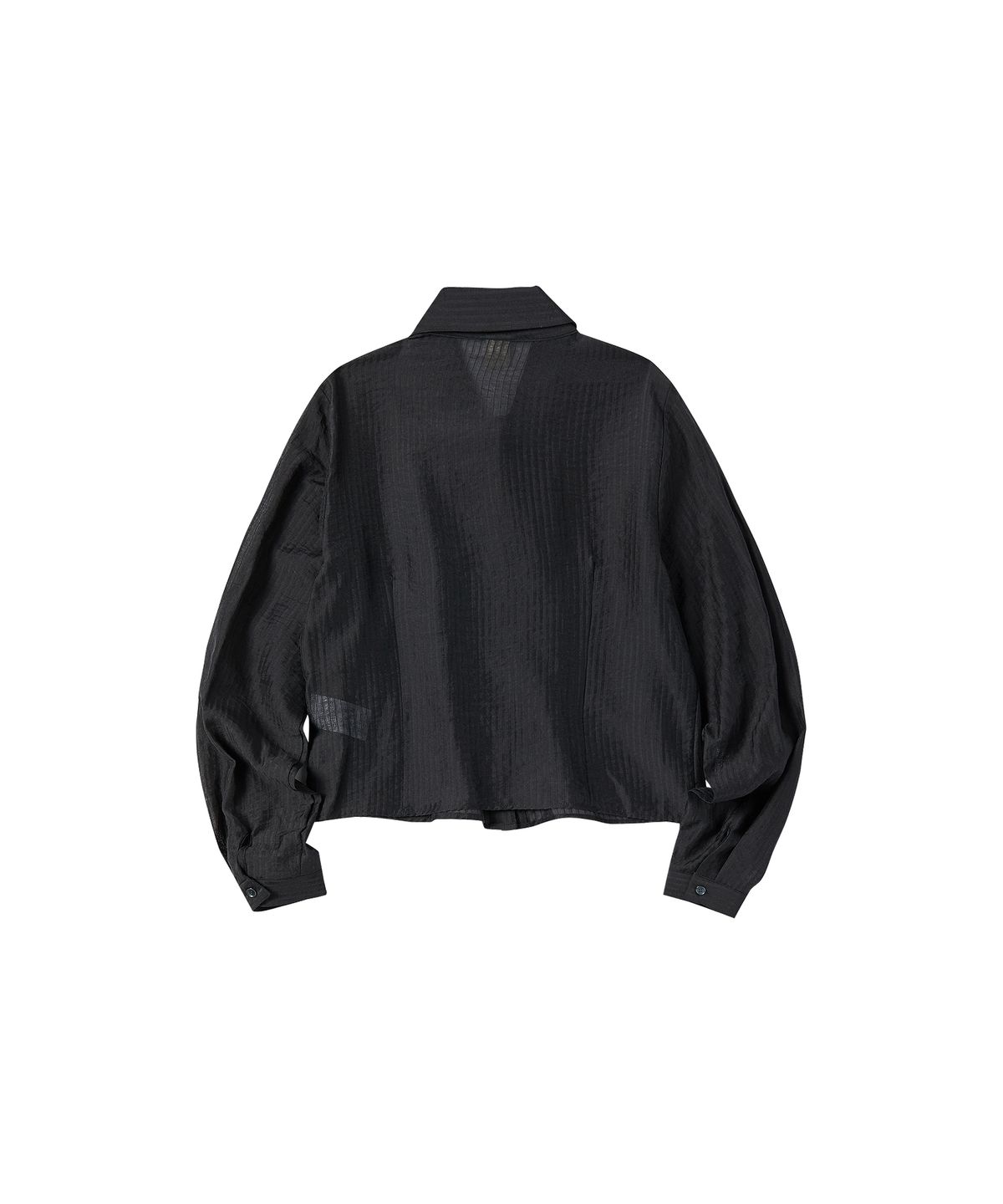 꼬모니노즈(COMONINOZ) W FRILL SHEER BLOUSE [BLACK]