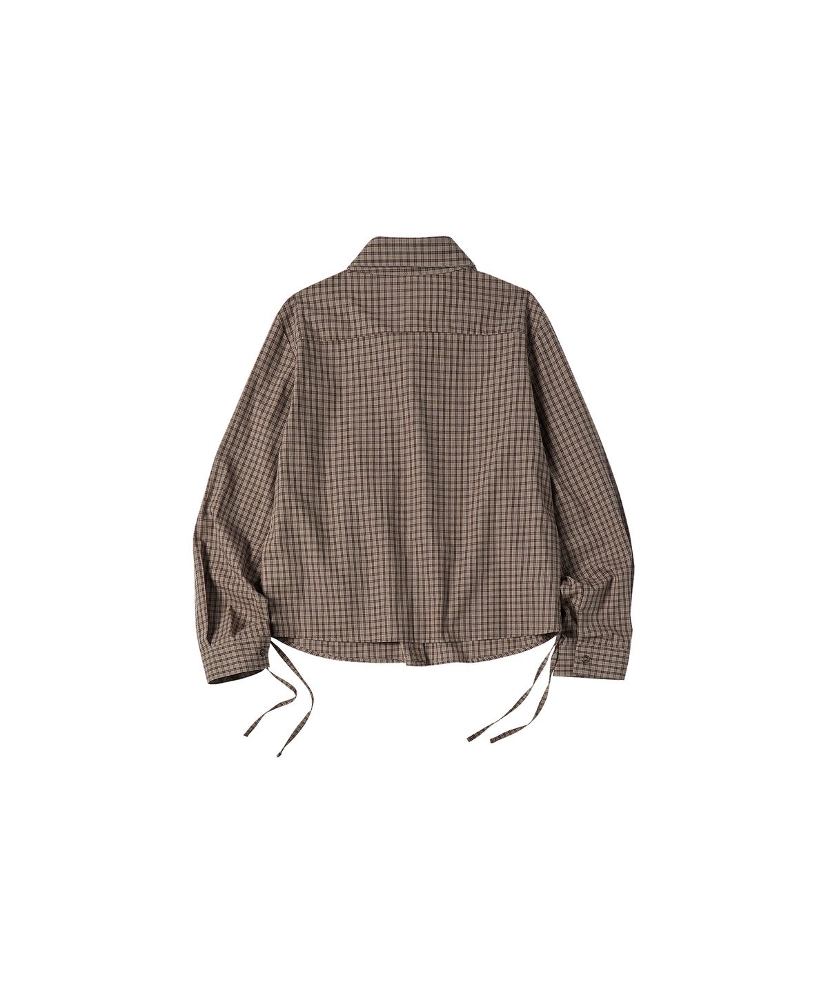 꼬모니노즈(COMONINOZ) W PINTUCK STRING SHIRTS [BROWN]