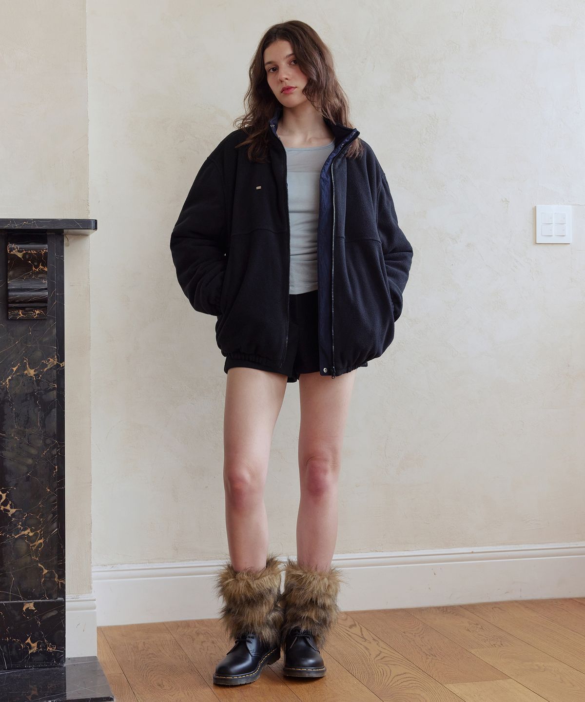 애프터아워즈(AFTERHOURS) REVERSIBLE PADDED JUMPER (NAVY-BLACK)