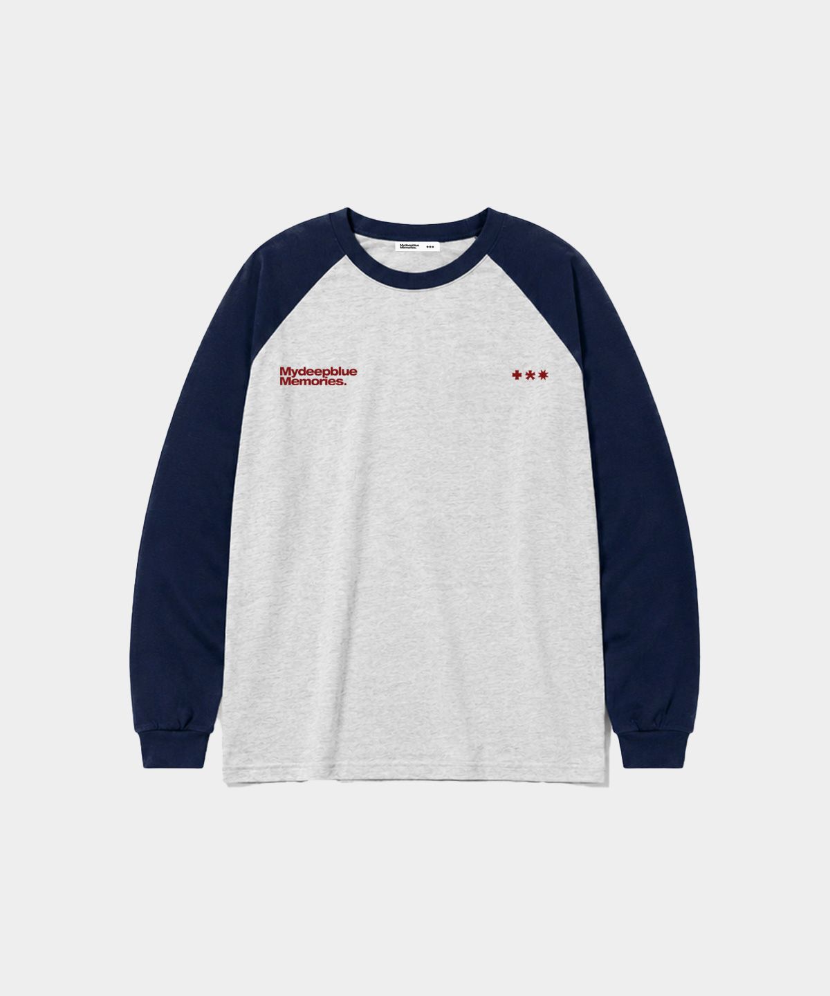 마이딥블루메모리즈(MY DEEP BLUE MEMORIES) Mm Symbol Logo Raglan Tee (GREY/NAVY)