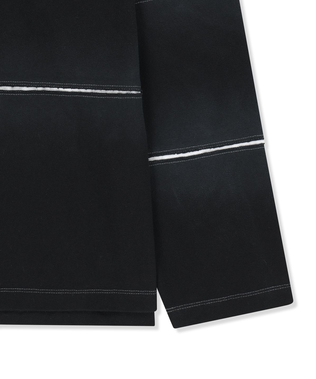 마뗑킴(MATIN KIM) REVEAL STRIPE LOGO COLLAR TOP FOR MEN IN BLACK