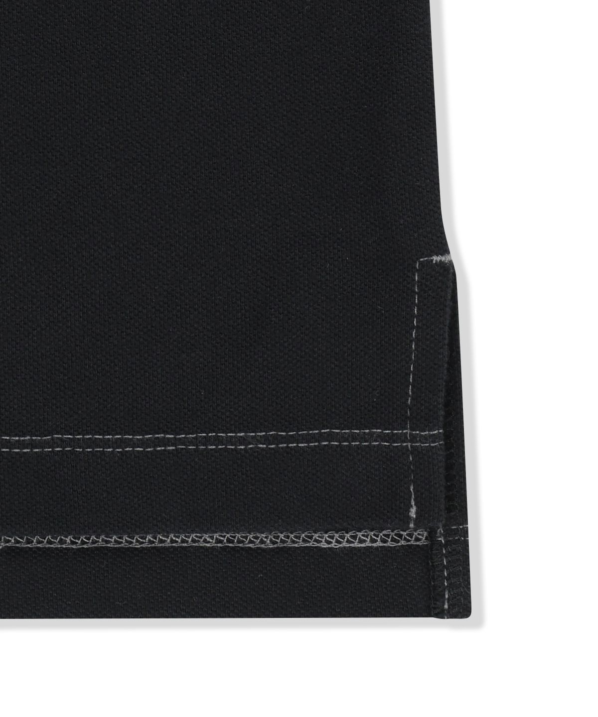 마뗑킴(MATIN KIM) REVEAL STRIPE LOGO COLLAR TOP FOR MEN IN BLACK